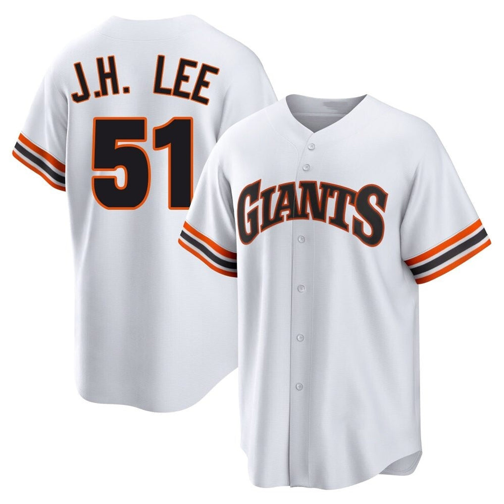 tocy SF.Giants #51 Jung Hoo Lee Player White Throwback Cooperstown Collection Home Game Stitched Jerseys