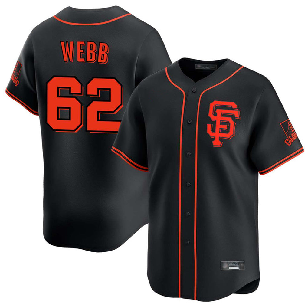 tocy SF.Giants #62 Logan Webb Player Black Home Limited Stitched Jerseys