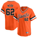 tocy SF.Giants #62 Logan Webb Player Orange Home Game T-shirt Stitched Jerseys
