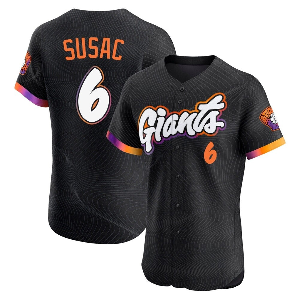 tocy SF.Giants #6 Daniel Susac Player Black 2025 City Connect Home Limited Elite Stitched Jerseys