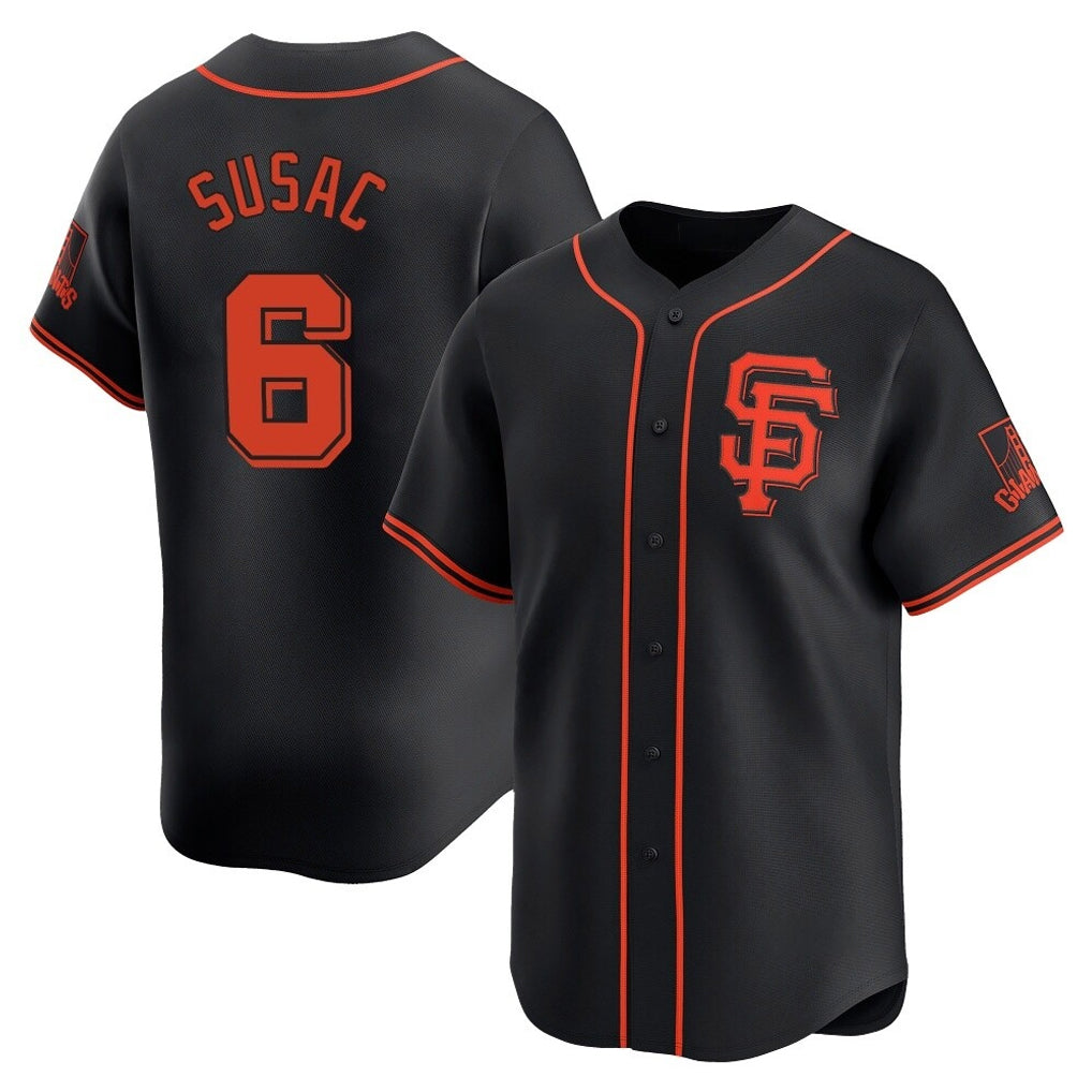 tocy SF.Giants #6 Daniel Susac Player  Black 2026 Home Limited Stitched Jerseys