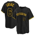 tocy SF.Giants #6 Daniel Susac Player Black Snake Skin City Limited Stitched Jerseys