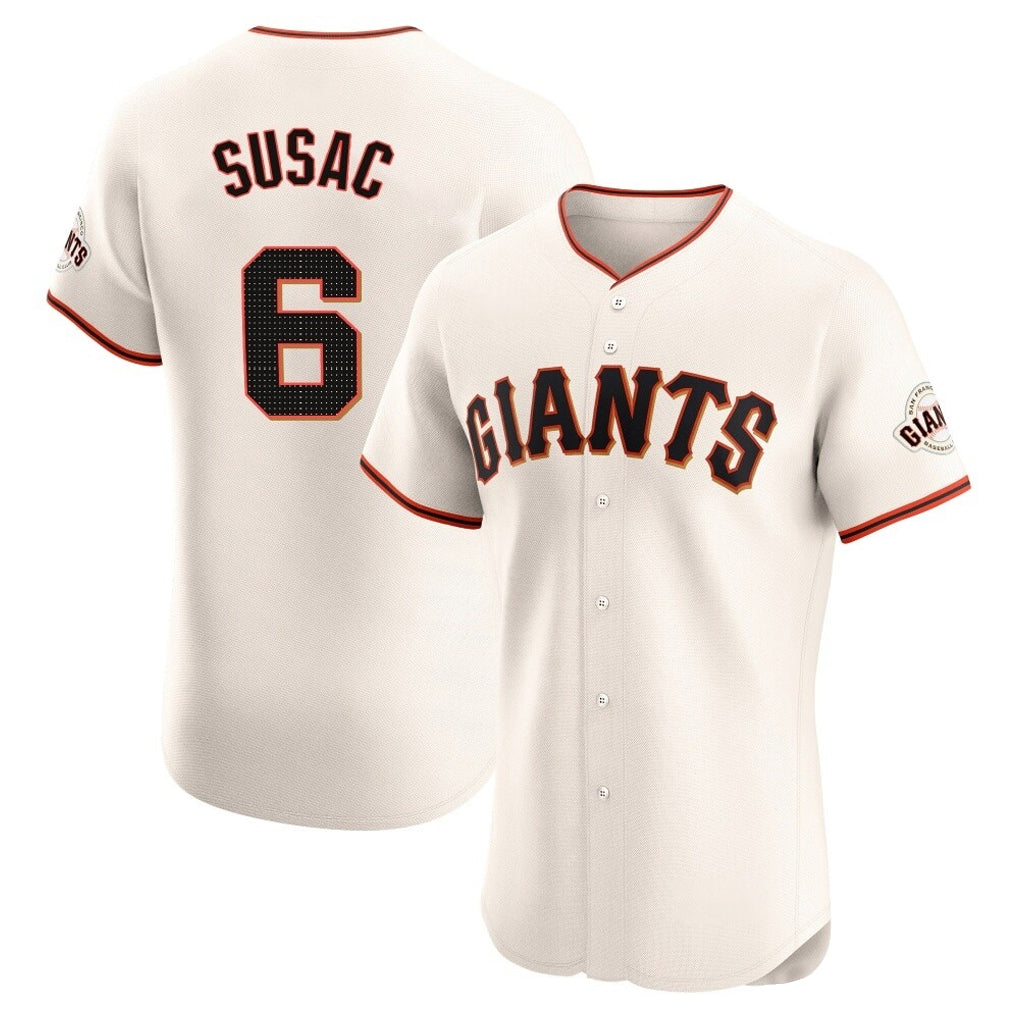 tocy SF.Giants #6 Daniel Susac Player Cream Home Limited Elite Stitched Jerseys
