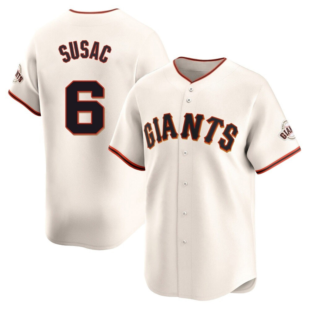 tocy SF.Giants #6 Daniel Susac Player Cream Home Limited Stitched Jerseys