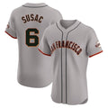 tocy SF.Giants #6 Daniel Susac Player Gray Home Limited Elite Stitched Jerseys