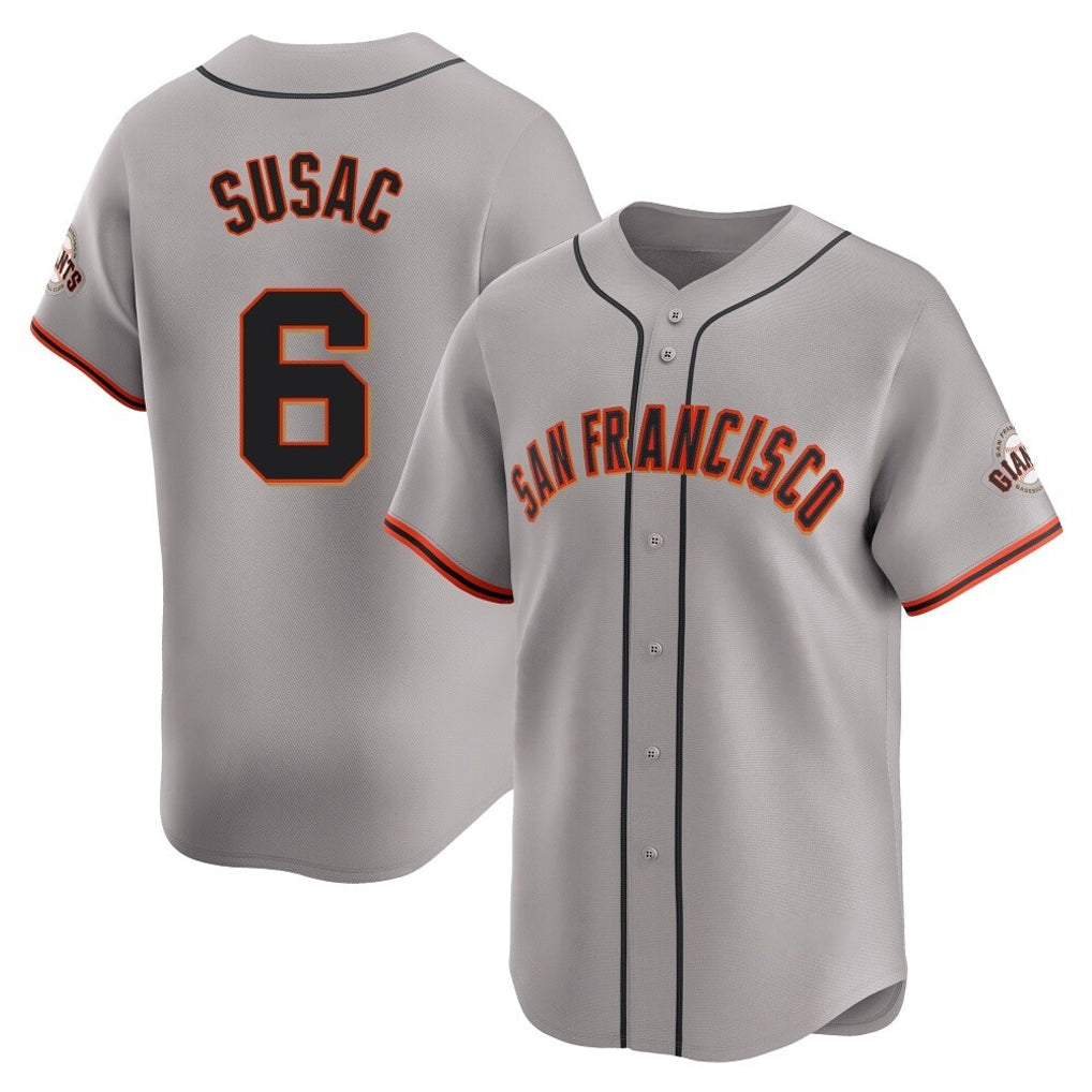 tocy SF.Giants #6 Daniel Susac Player Gray Home Limited Stitched Jerseys
