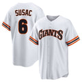tocy SF.Giants #6 Daniel Susac Player White Home Game Stitched Jerseys