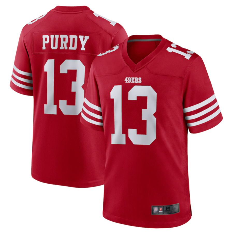tocy SFr.49ers #13 Brock Purdy Player Scarlet Replica Game Stitched Jerseys