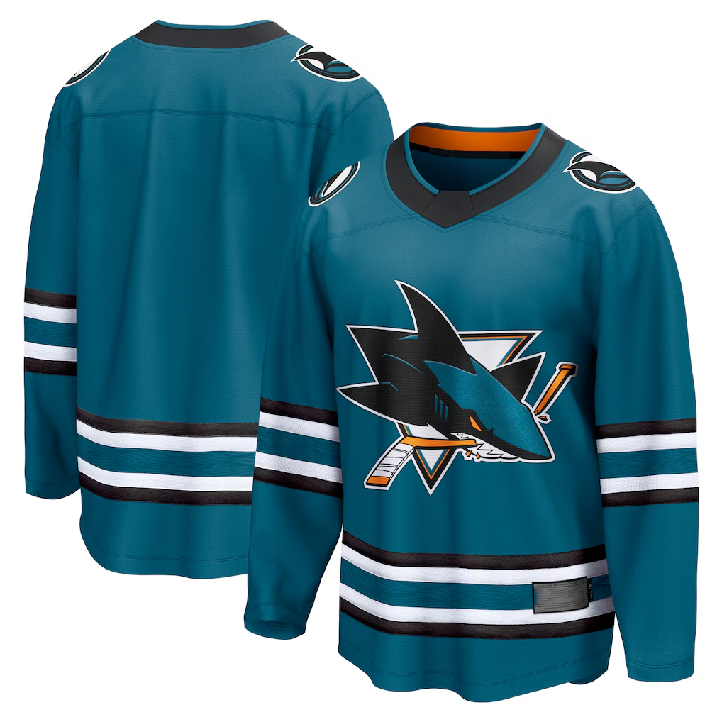 Tocy S.Jose Sharks Teal Home Breakaway Jerseys