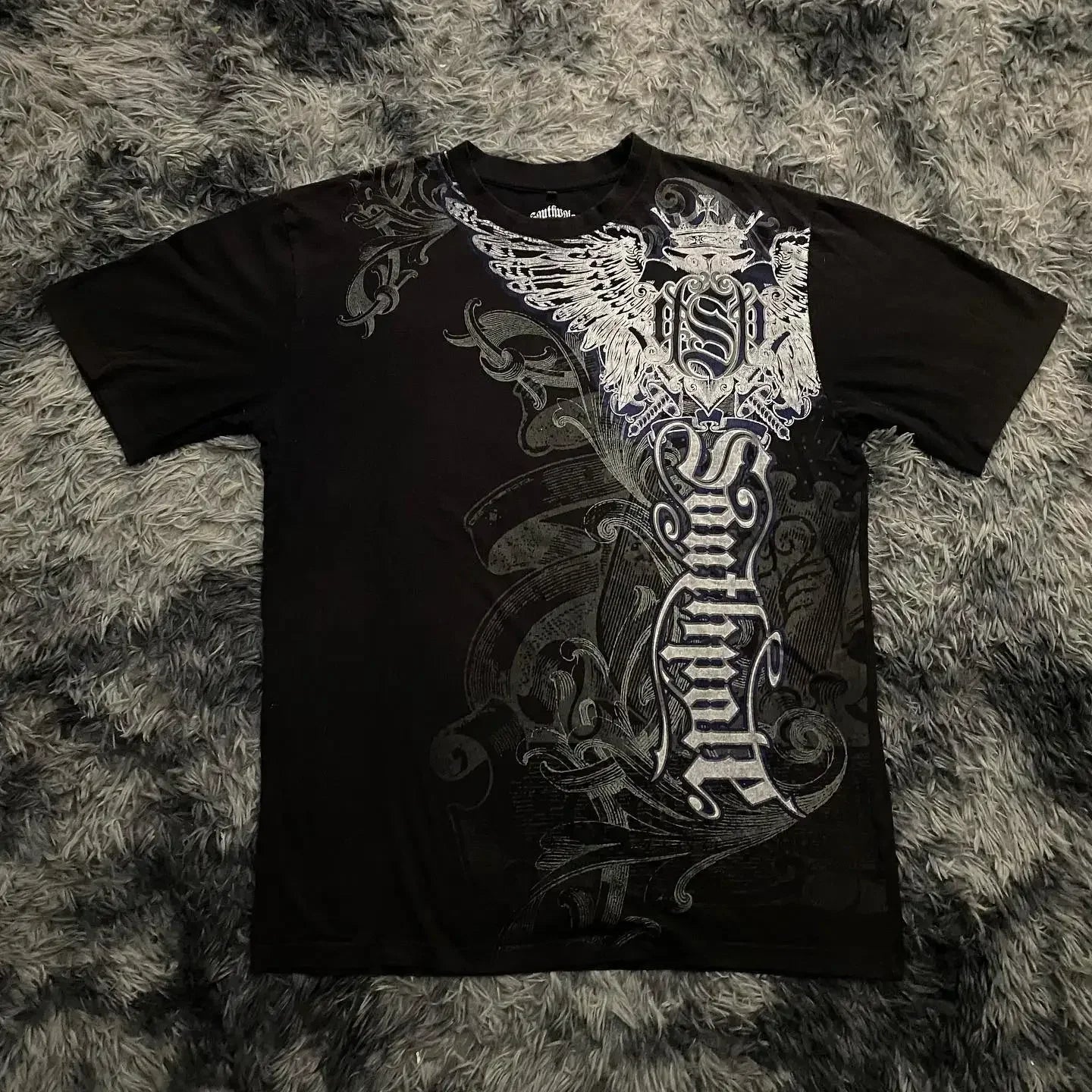 Cheap T-shirt Jerseys South pole High Street men Short Sleeve Y2K Graphic Print Oversized T Shirt Harajuku Gothic Round Neck Cotton Short Sleeve Tops