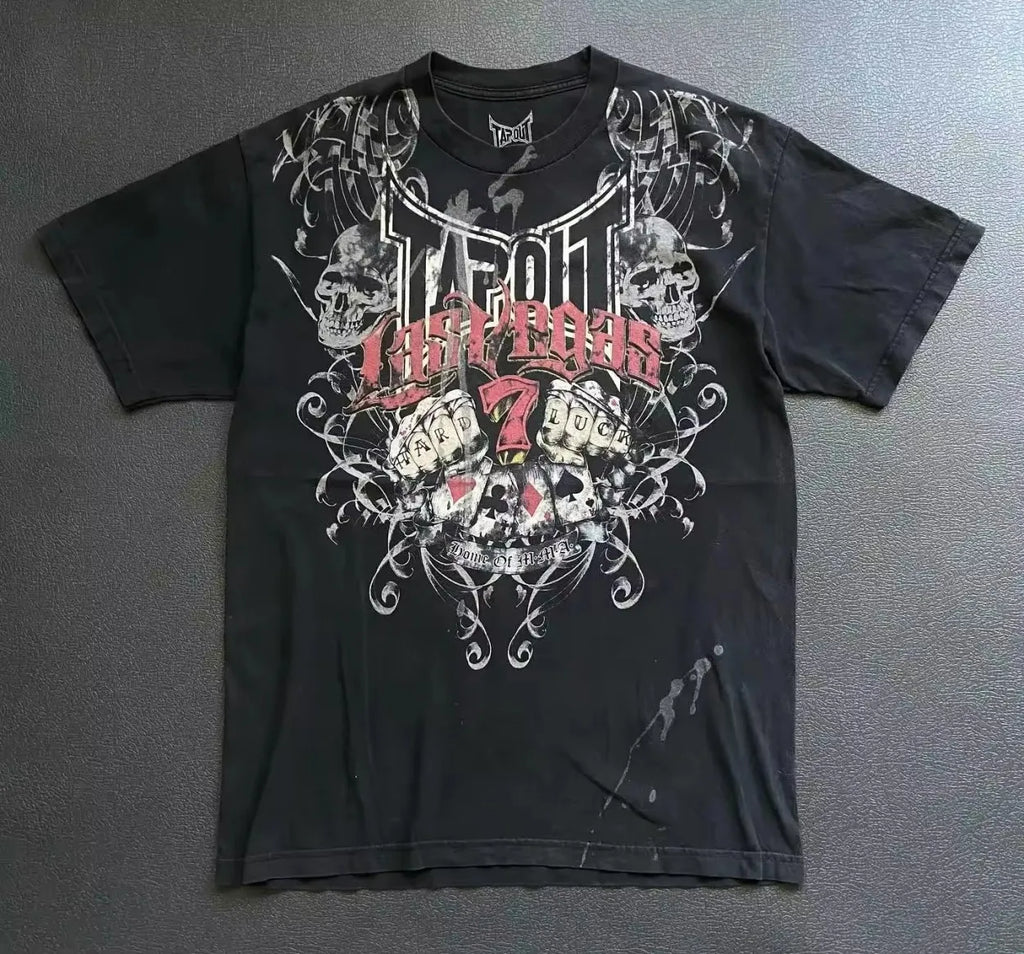 Cheap T-shirt Jerseys New men's summer fashion Gothic letter skull print soft and breathable round neck T-shirt outdoor street top