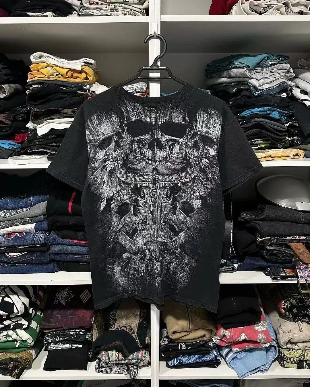 Cheap T-shirt Jerseys Y2K Affliction Graphic T Shirt Mens Large Grunge Wings New Fashion Style Couple Tops Pure Cotton Short Sleeves