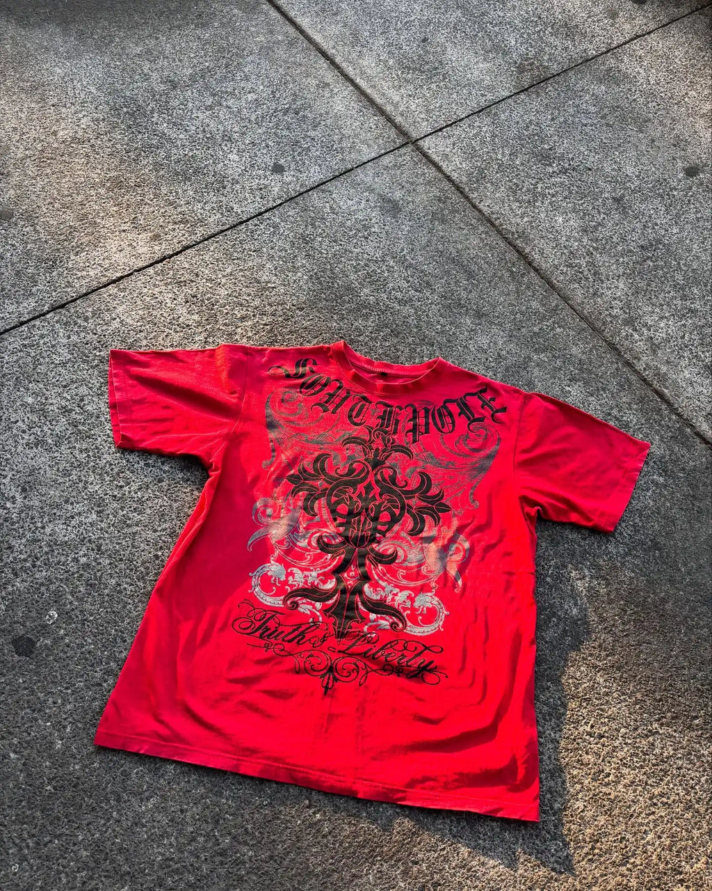 Cheap T-shirt Jerseys South pole High Street men Short Sleeve Y2K Graphic Print Oversized T Shirt Harajuku Gothic Round Neck Cotton Short Sleeve Tops