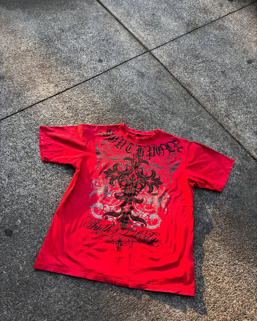 Cheap T-shirt Jerseys South pole High Street men Short Sleeve Y2K Graphic Print Oversized T Shirt Harajuku Gothic Round Neck Cotton Short Sleeve Tops