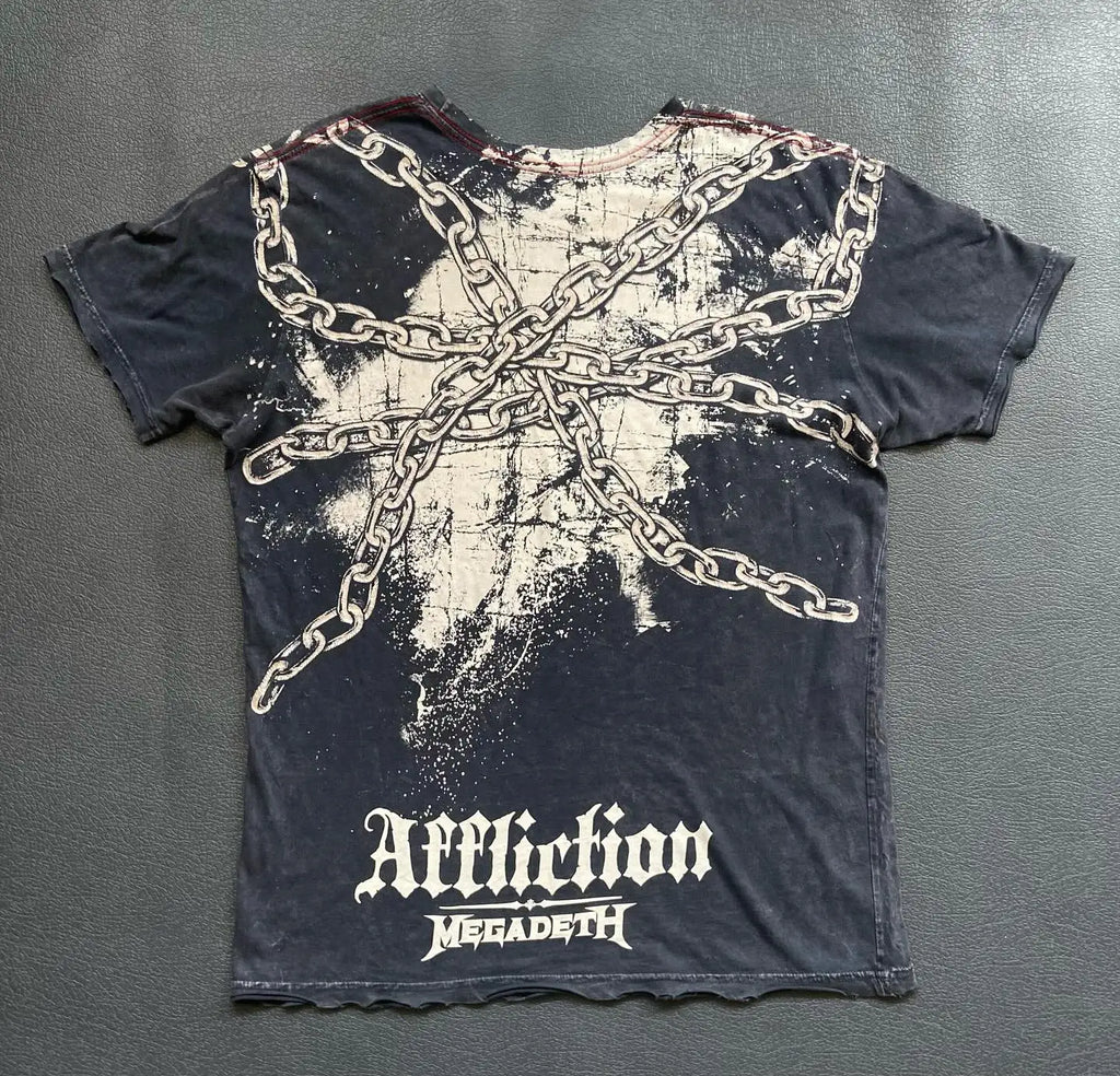 Cheap T-shirt Jerseys Affliction Short Sleeves Man Vintage Clothing Punk Hip Hop Graphic Print Oversized T shirt Round Neck Cotton Short Sleeve Tops