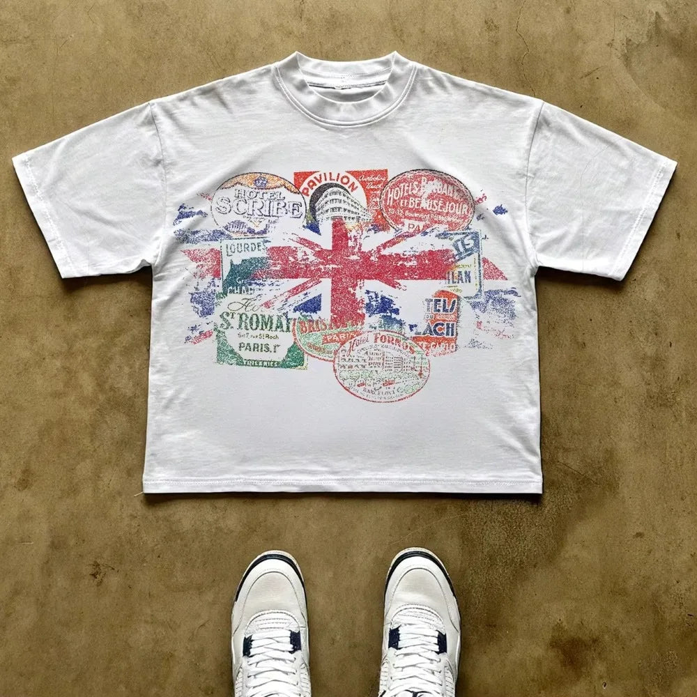 Cheap T-shirt Jerseys Vintage Y2K casual cotton short-sleeved crew neck T-shirt with a fun graphic for men and women. All-season cotton streetwear