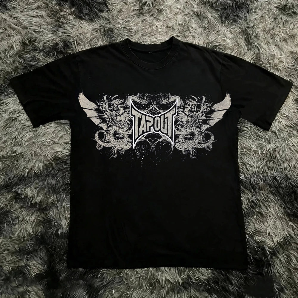 Cheap T-shirt Jerseys Vintage Y2K Tapout T Shirt Men Women Summer Graphic Print T-shirt USA Y2K 90s Tee Fashion Gothic Streetwear Summer Tee Tops