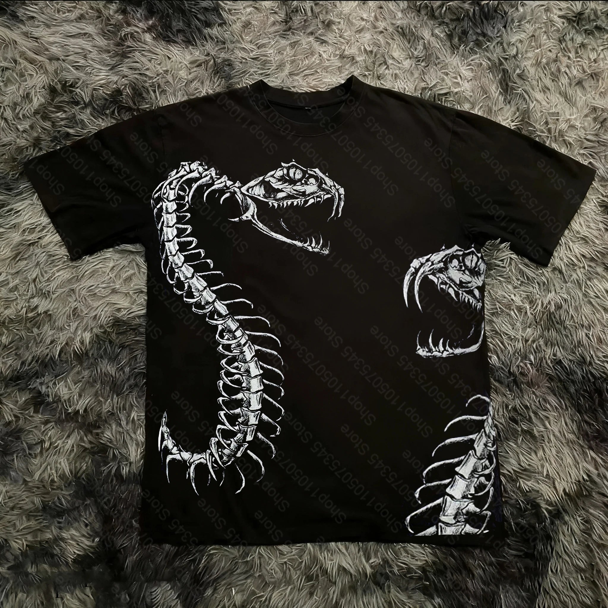 Cheap T-shirt Jerseys Retro Classic Gothic Style T-shirt Print Oversized Shirt High Street Shirts Gothic Round Neck Cotton Tops New Mens Women T Shirt