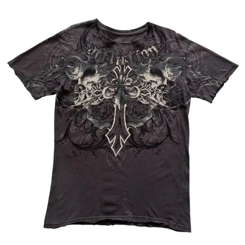 Cheap T-shirt Jerseys Summer Men's Breathable Round Neck T-shirt Y2K Retro Clothing Punk Hip Hop Pattern Printed Outdoor Fashion Top