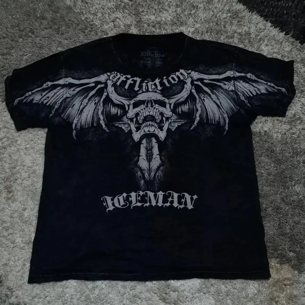 Cheap T-shirt Jerseys Summer Men's Breathable Round Neck T-shirt Y2K Retro Clothing Punk Hip Hop Pattern Printed Outdoor Fashion Top