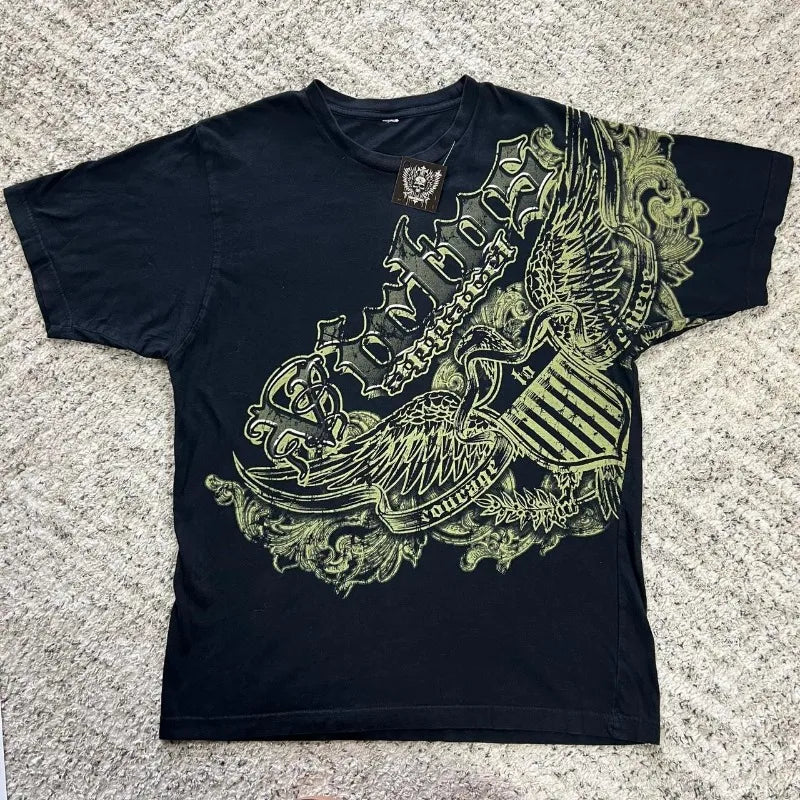 Cheap T-shirt Jerseys Y2K Harajuku New Fashion Geometric Casual Short-sleeved T-shirt Men Gothic Hip Hop Vintage Popular Couple Sports T-shirt Coats