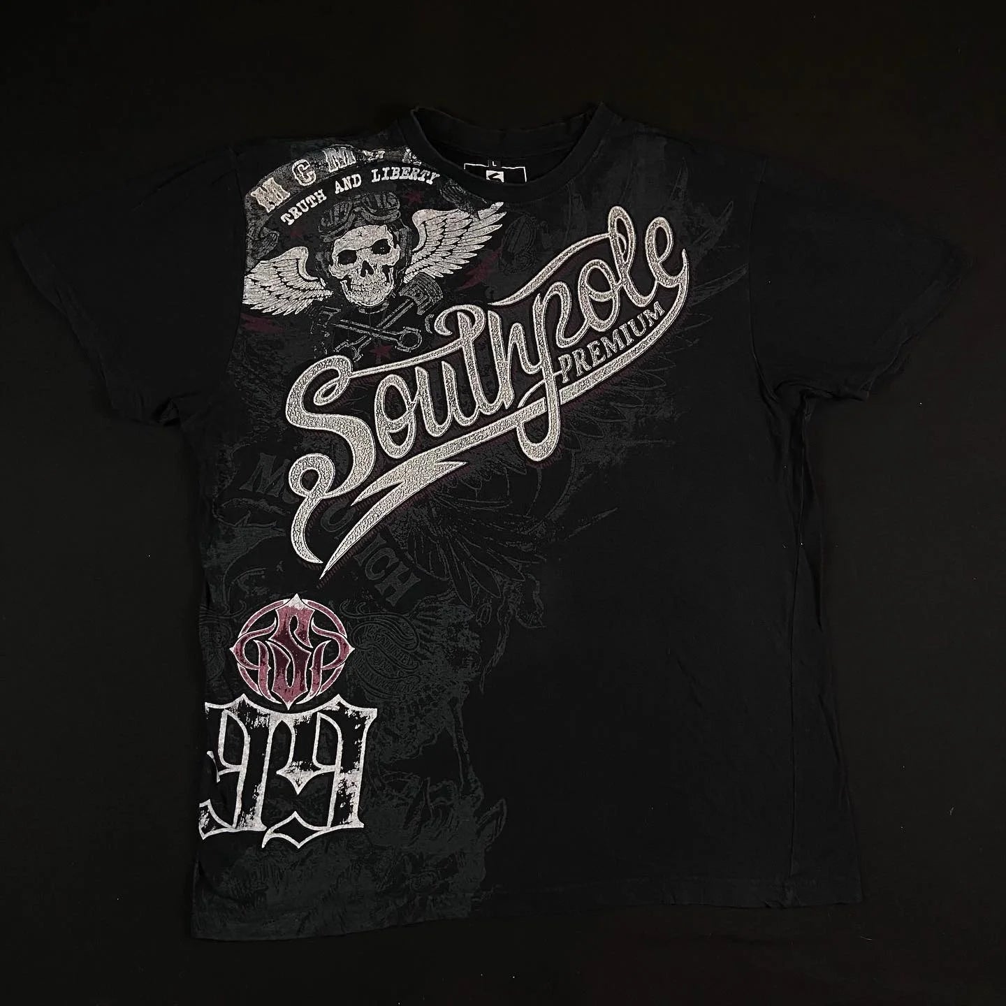 Cheap T-shirt Jerseys Red Southpole Graffiti T-Shirt Mens Urban Streetwear Art Bold Vintage Distressed Style Tops Hip-Hop American Women Casual Wear