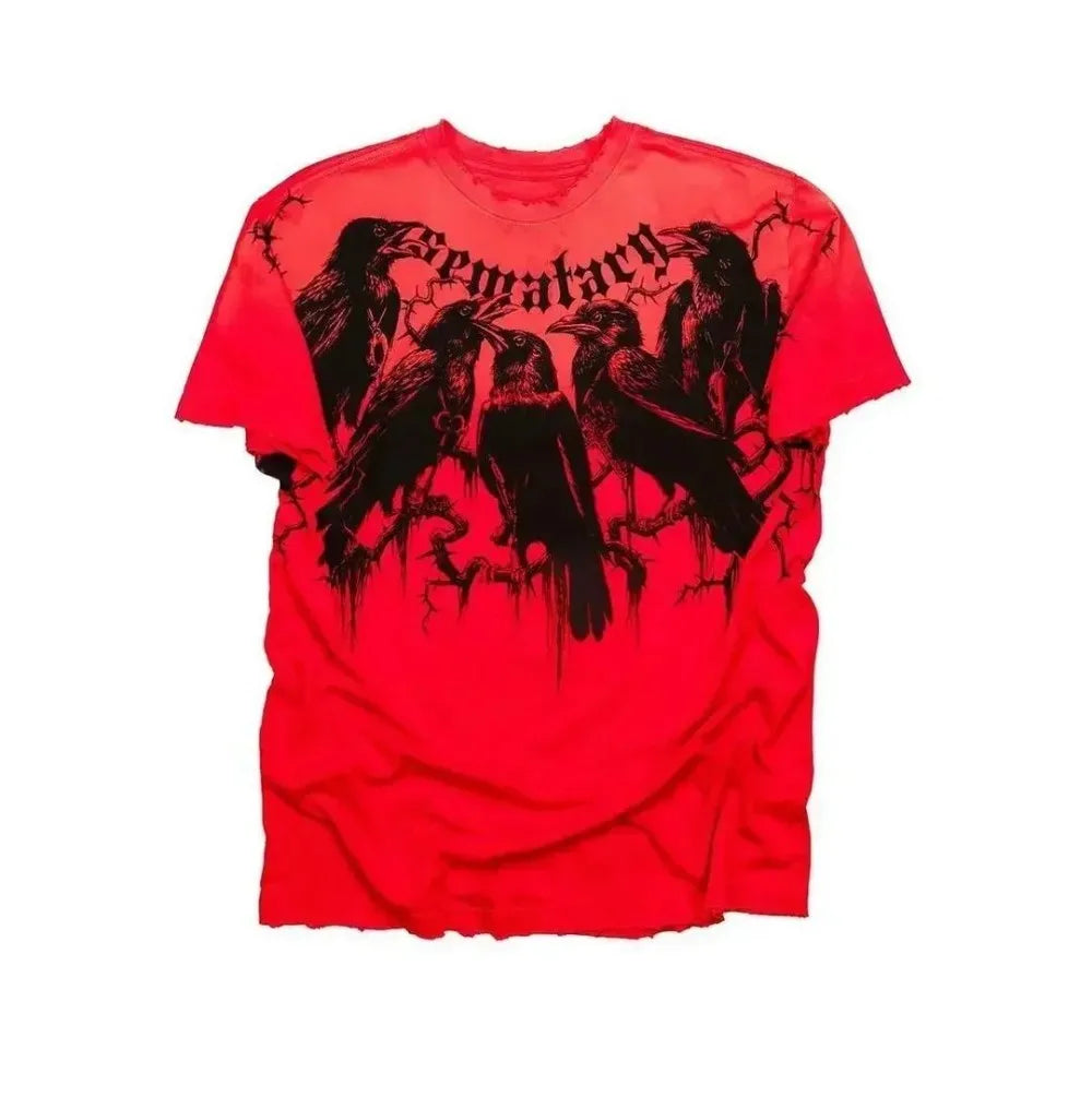 Cheap T-shirt Jerseys Summer Men's Breathable Round Neck T-shirt Y2K Retro Clothing Punk Hip Hop Pattern Printed Outdoor Fashion Top