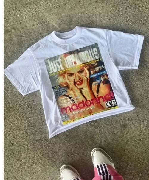 Cheap T-shirt Jerseys Harajuku American Newspaper Graphic T Shirts Y2k Tops Oversized T Shirt Couple Pro Choice Gothic Streetwear Vintage Men Clothing