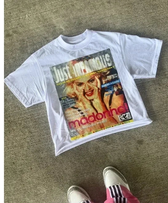 Cheap T-shirt Jerseys Harajuku American Newspaper Graphic T Shirts Y2k Tops Oversized T Shirt Couple Pro Choice Gothic Streetwear Vintage Men Clothing