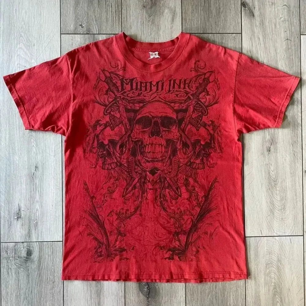 Cheap T-shirt Jerseys Summer Men's Breathable Round Neck T-shirt Y2K Retro Clothing Punk Hip Hop Pattern Printed Outdoor Fashion Top