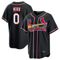 tocy St. Louis Cardinals #0 Masyn Winn Player Black Carbon Fashio Game Stitched Jerseys