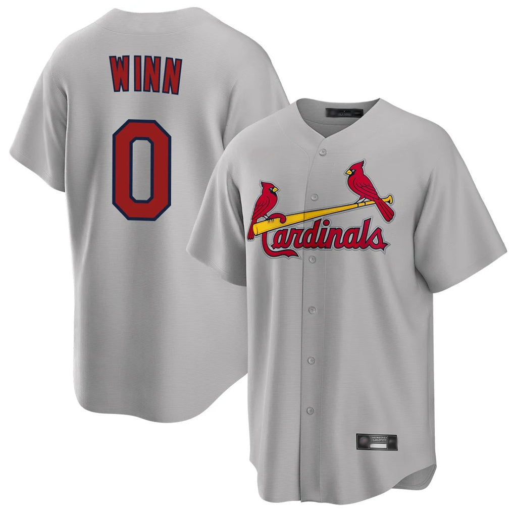 tocy St. Louis Cardinals #0 Masyn Winn Player Gray Home Game Stitched Jerseys