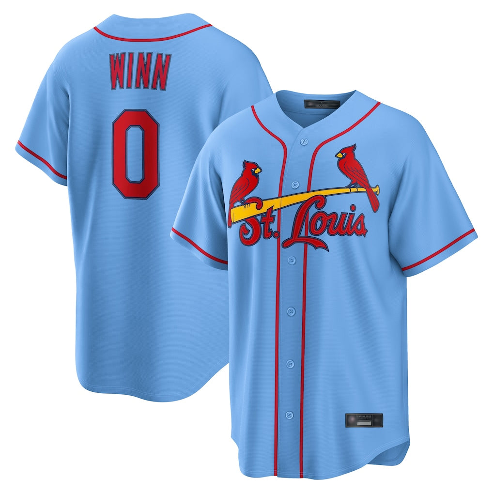 tocy St. Louis Cardinals #0 Masyn Winn Player Light Blue  Home Game Stitched Jerseys