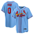 tocy St. Louis Cardinals #0 Masyn Winn Player Light Blue  Home Game Stitched Jerseys