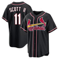 tocy St. Louis Cardinals #11 Victor Scott II Player Black Carbon Fashio Game Stitched Jerseys