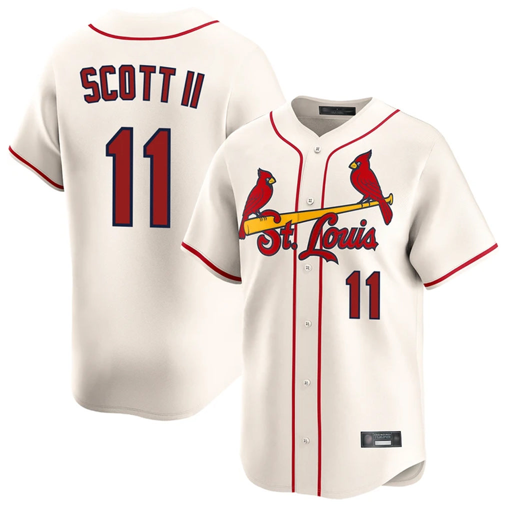 tocy St. Louis Cardinals #11 Victor Scott II Player Cream Home Limited Stitched Jerseys