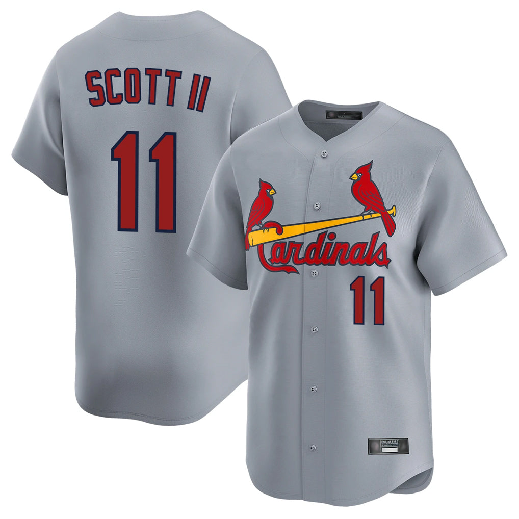 tocy St. Louis Cardinals #11 Victor Scott II Player Gray Home Limited Stitched Jerseys