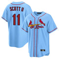 tocy St. Louis Cardinals #11 Victor Scott II Player Light Blue Home Game Stitched Jerseys