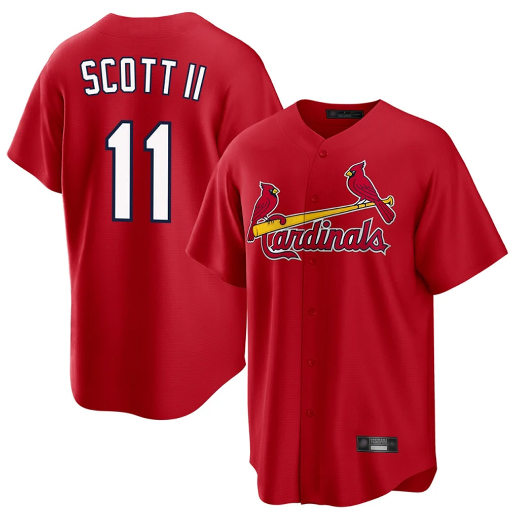 tocy St. Louis Cardinals #11 Victor Scott II Player Red Home Game Stitched Jerseys