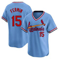 tocy St. Louis Cardinals #15 Jose Fermin Player Light Blue City Connect Home T-shirt Stitched Jerseys