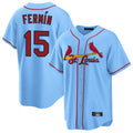 tocy St. Louis Cardinals #15 Jose Fermin Player Light Blue Home Game Stitched Jerseys