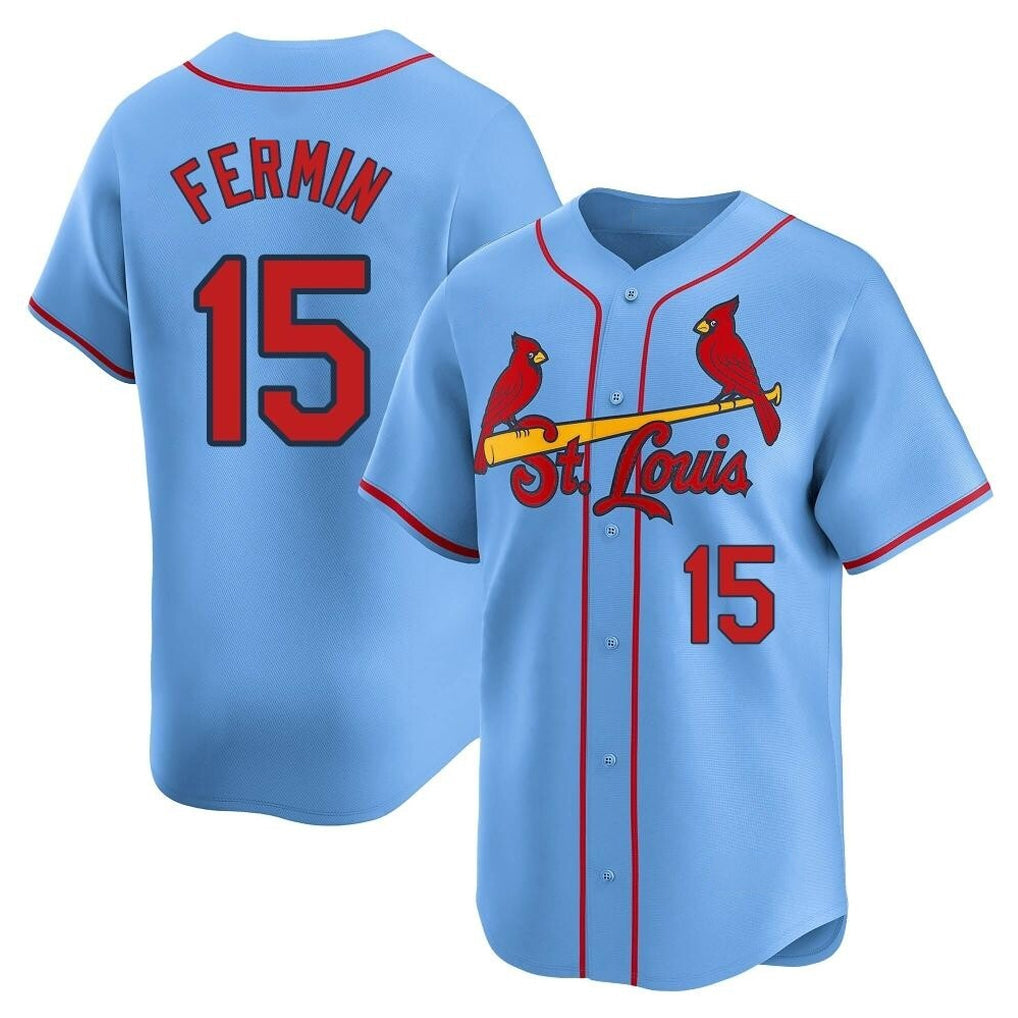 tocy St. Louis Cardinals #15 Jose Fermin Player Light Blue Home Limited Stitched Jerseys