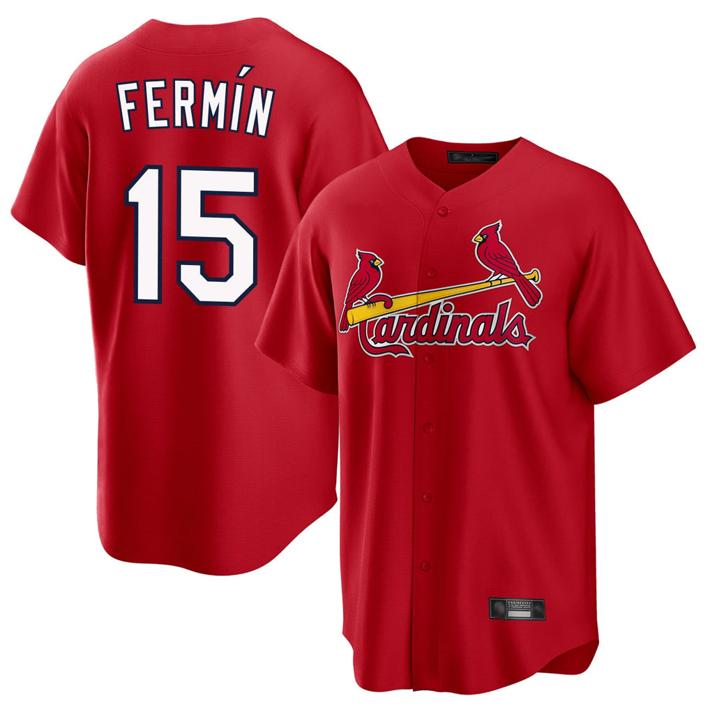 tocy St. Louis Cardinals #15 Jose Fermin Player Red Home Game Stitched Jerseys