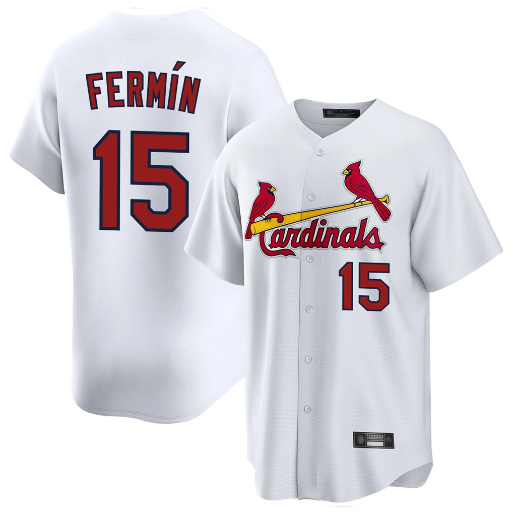 tocy St. Louis Cardinals #15 Jose Fermin Player White Home Game Stitched Jerseys