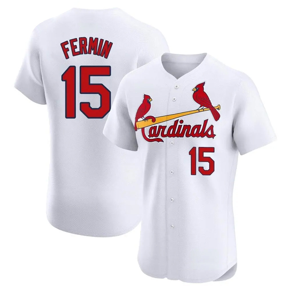 tocy St. Louis Cardinals #15 Jose Fermin Player White Home Limited Elite Stitched Jerseys