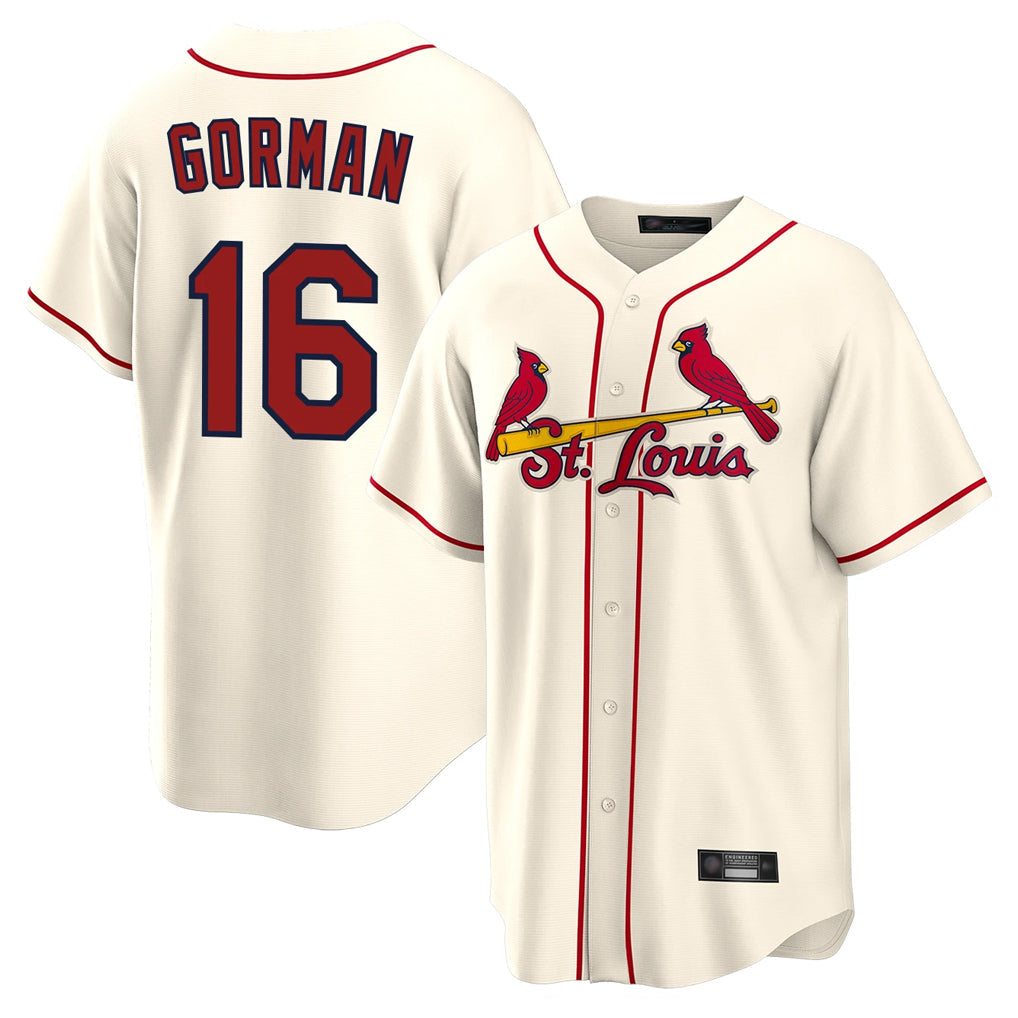 tocy St. Louis Cardinals #16 Nolan Gorman Player Cream Home Game Stitched Jerseys