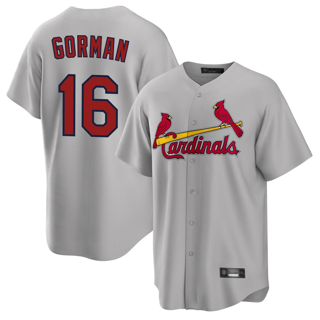 tocy St. Louis Cardinals #16 Nolan Gorman Player Gray Home Game Stitched Jerseys