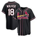 tocy St. Louis Cardinals #18 Jordan Walker Player Black Carbon Fashio Game Stitched Jerseys