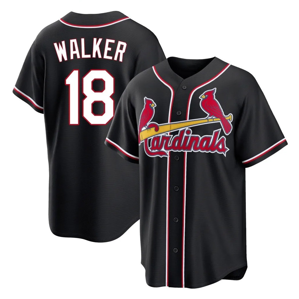 tocy St. Louis Cardinals #18 Jordan Walker Player Black Carbon Fashio Game Stitched Jerseys