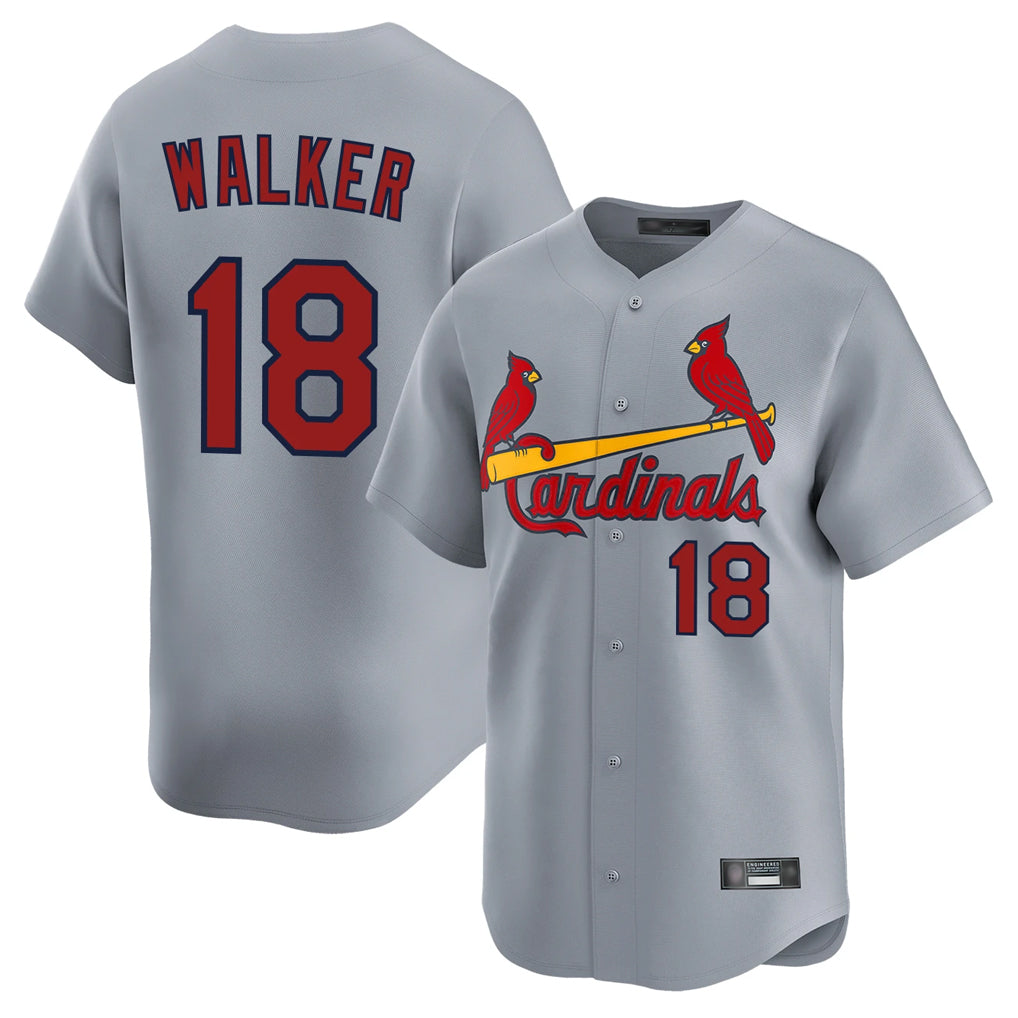 tocy St. Louis Cardinals #18 Jordan Walker Player Gray Home Limited Stitched Jerseys